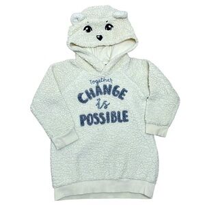 H&M Sherpa WWF Bear Off White Unisex Hoodie for 2-4 years
